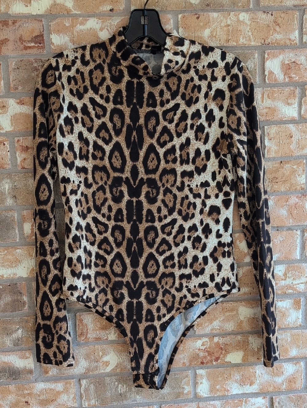 Leopard Print Long-Sleeve Kids One-Piece Bodysuit - Brown/Black